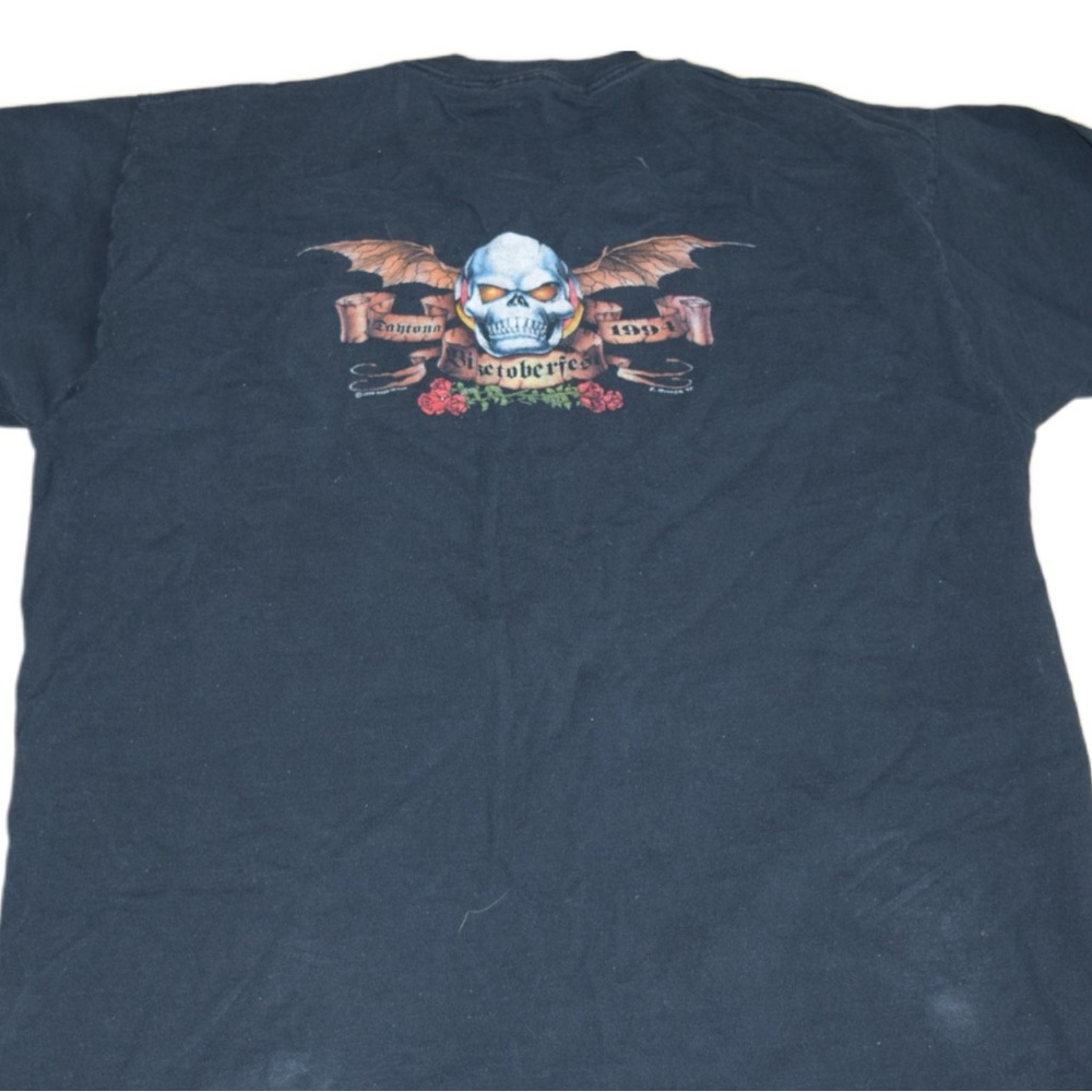 Vintage Black Harley-Davidson T-shirt, size large from 1994 Daytona Oktoberfest.